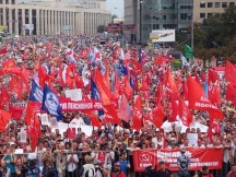 Шествие и митинг против повышения пенсионного возраста. Москва 19.07.2018