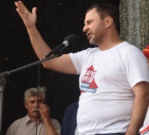 Члены КТР на шествии и митинге против повышения пенсионного возраста. Москва 19.07.2018