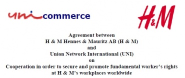 Соглашение между UNI и H&M о сотрудничестве в целях обеспечения и продвижения основных прав трудящихся 